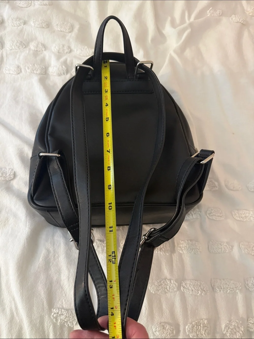 GUESS Black Quilted Mini Backpack with Silver-Tone Lock